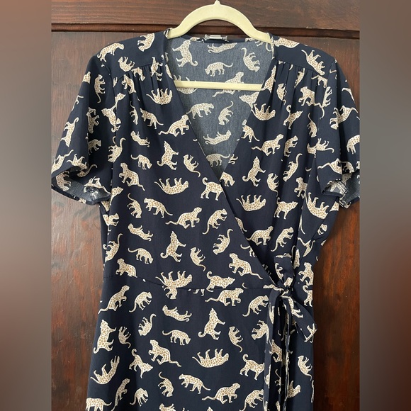 J.Crew Dress | Navy Leopard Size 12 - Picture 2 of 6